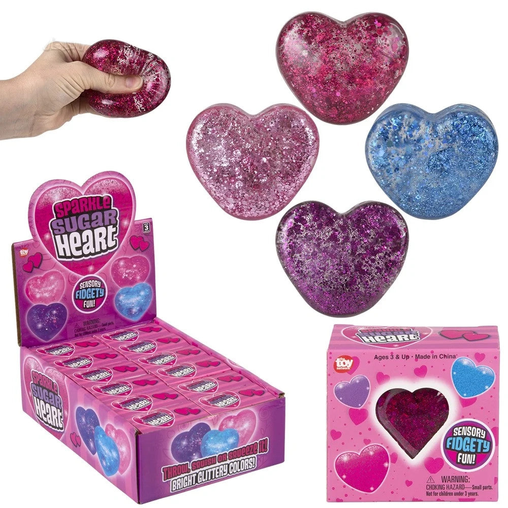 Heart Sugar Squeezy Sparkle Fidget TNR26