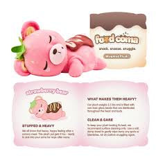 Strawberry Bear Food Coma Weighted Plush CDD26
