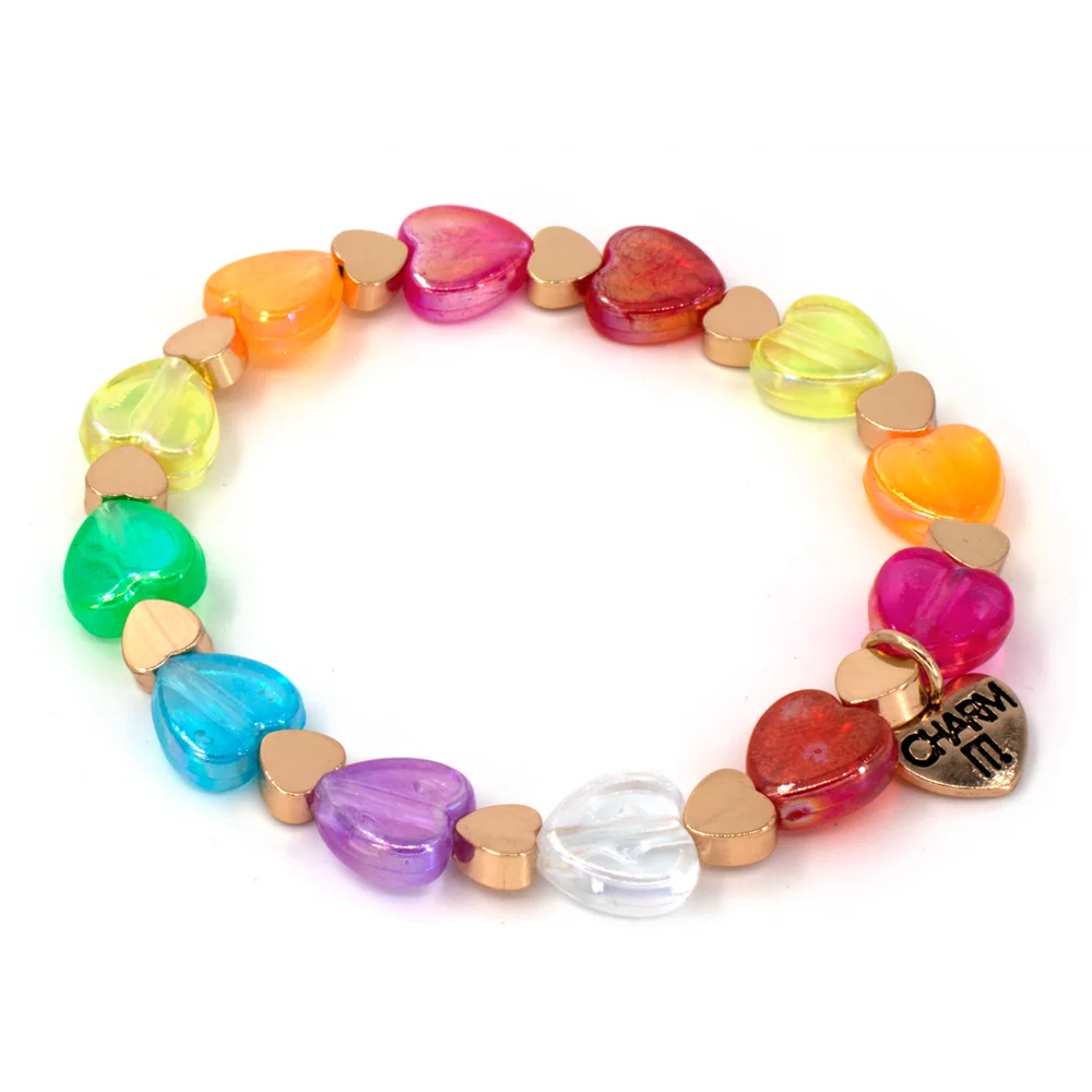 Gold Rainbow Heart Stretch HGT26
