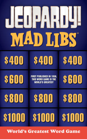 Jeopardy Mad Libs PA26