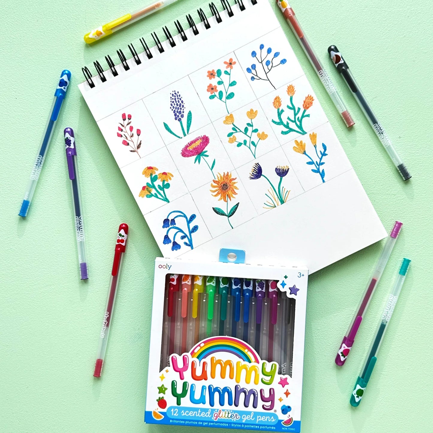 Yummy Washable Glitter Gel Pens 12 Pack IAR26