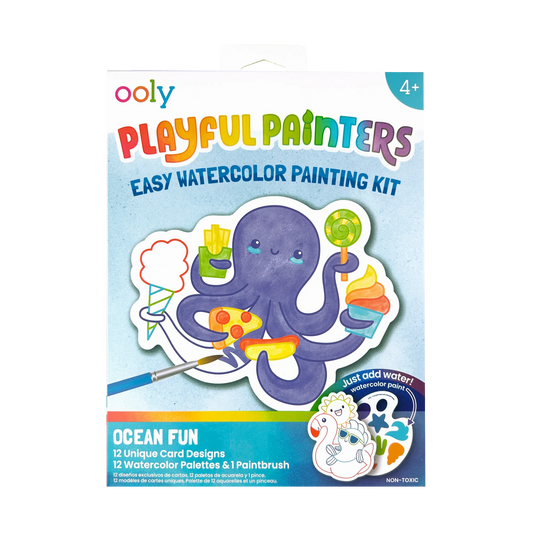 26 Ocean Watercolor Cards Playgul Painting Kit - Ooly