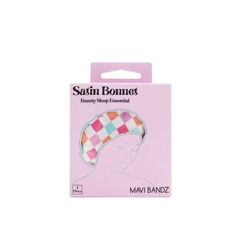 Satin Checked Bonnet MVI25
