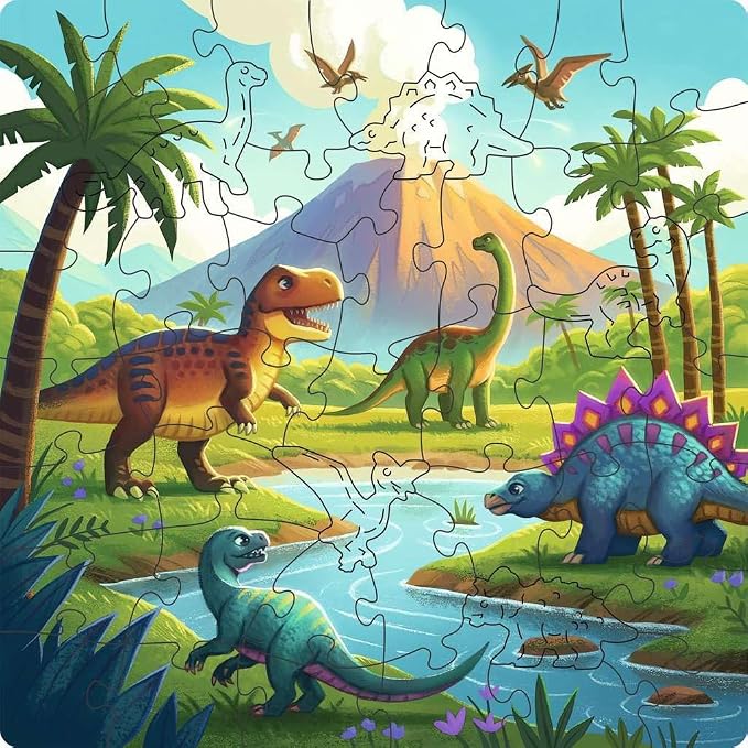 Wooden Dinosaur 44pc Puzzle RVB26