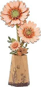 Gerbera Daisy Orange Wood Flower RBM26
