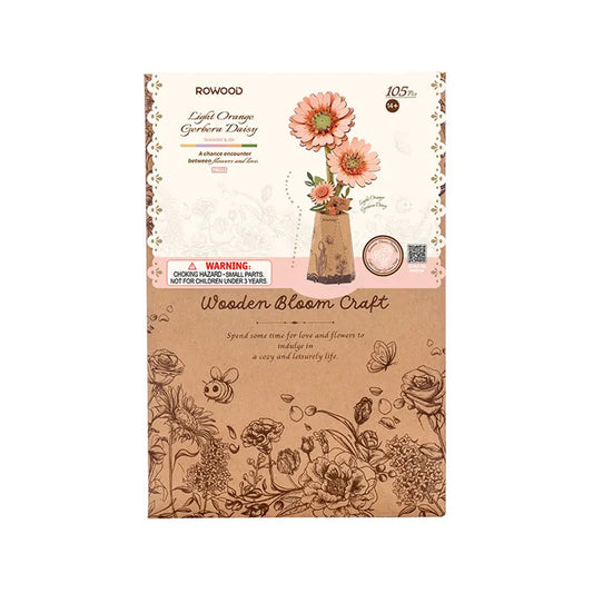 Gerbera Daisy Orange Wood Flower RBM26