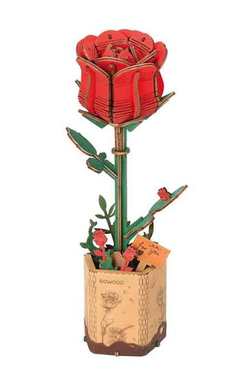 Red Rose Wood Flower RBM26