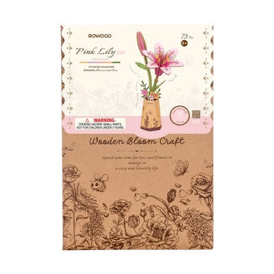 Pink Lily Wood Flower RBM26