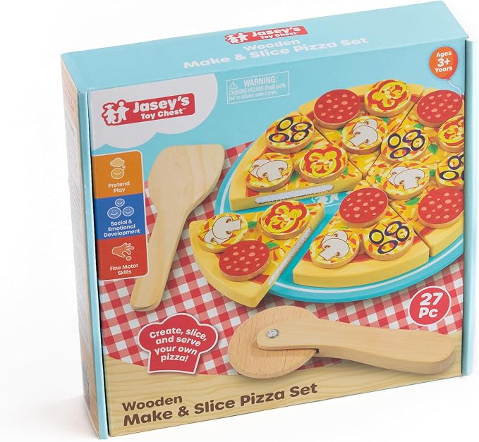 Make & Slice Pizza Set Wooden JCH26