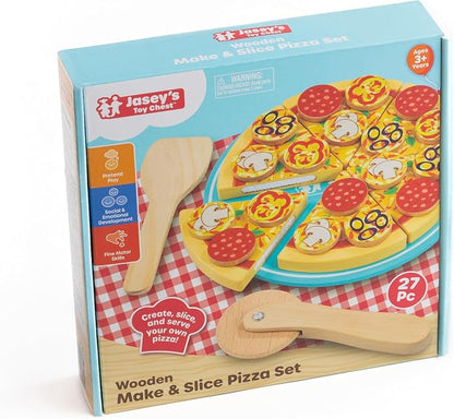 Make & Slice Pizza Set Wooden JCH26