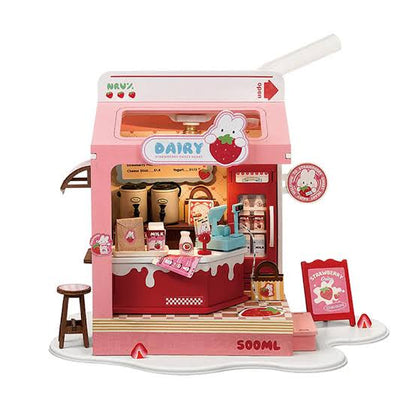 Strawberry Milk Box Wood House RBM26