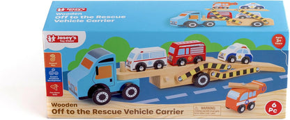 Vehicle Carrier Off To The Rescue Wooden JCH26