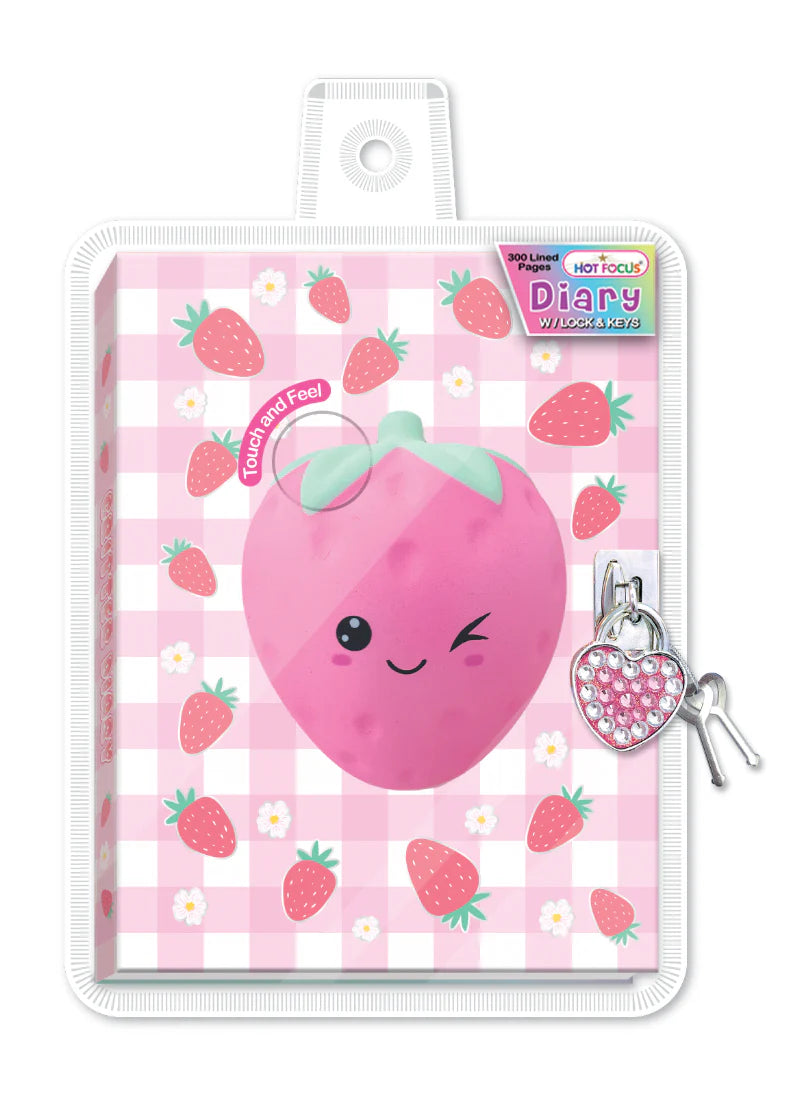 Strawberry Squishy Diary Lock Key HFS26