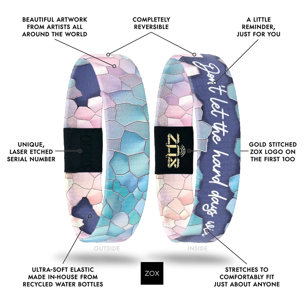 Dont Let The Hard Days Win Inspirational Bracelets ZOX26