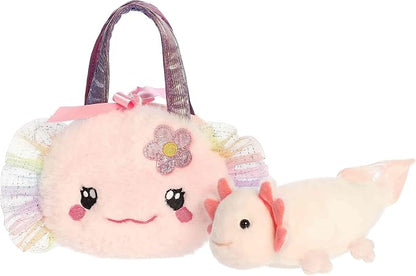 Fuzzy Face Rainbow Axolotl Purse 07" AA26