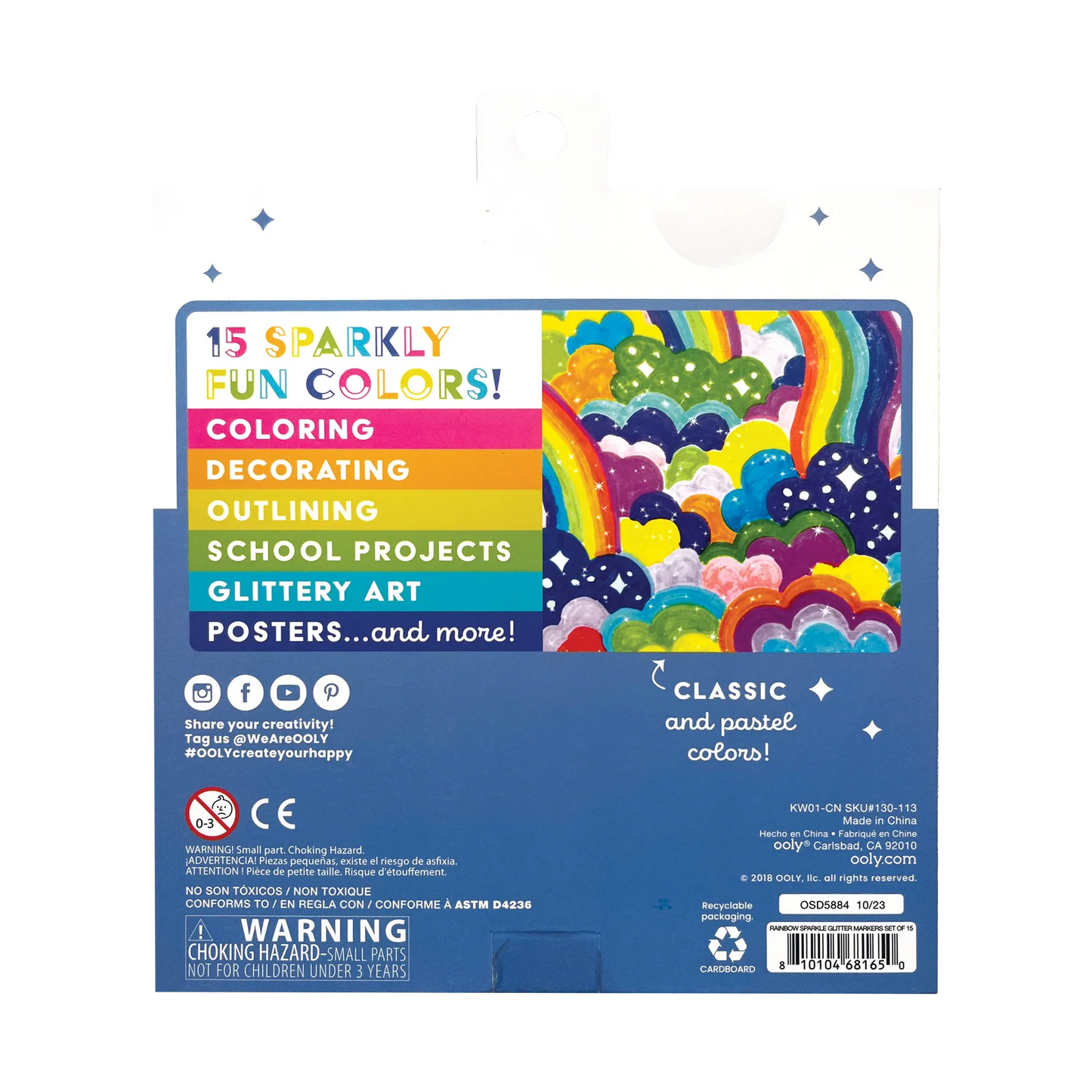 Rainbow Glitter Markers IAR26